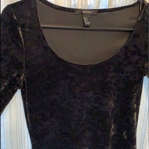 Velvet Black Mini Dress with Long Sleeves